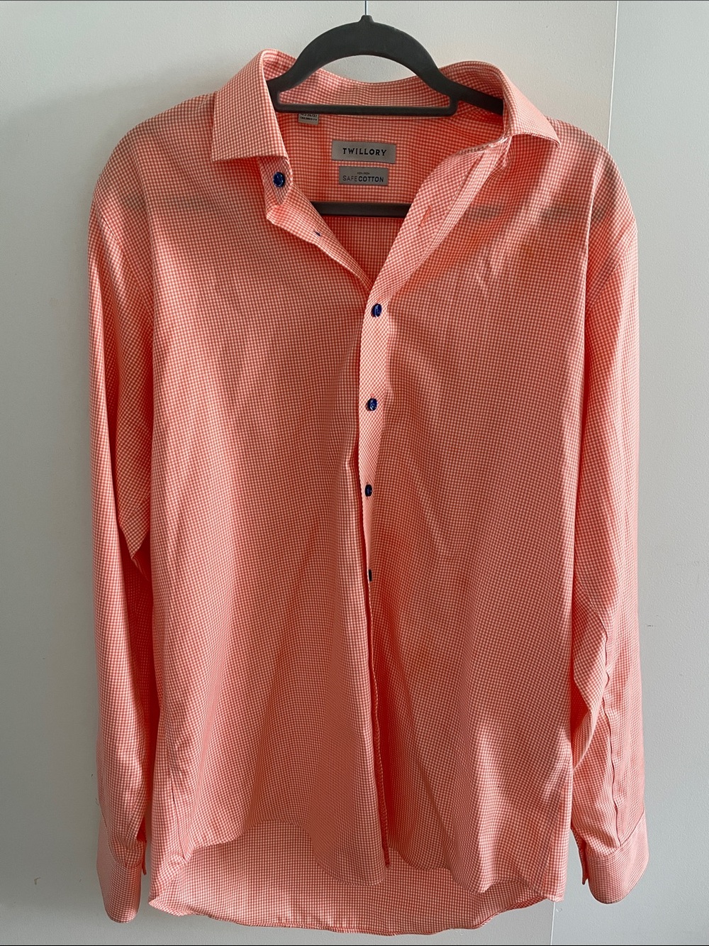 Twilory Coral Micro-Check Dress Shirt